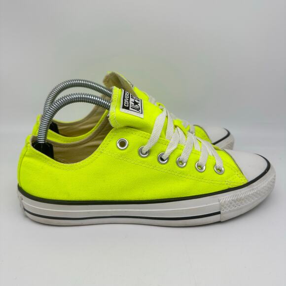 Converse All Star Neon Yellow Low Top Fashion Sneakers Womens Size 8 Mens 6 - Picture 7 of 13